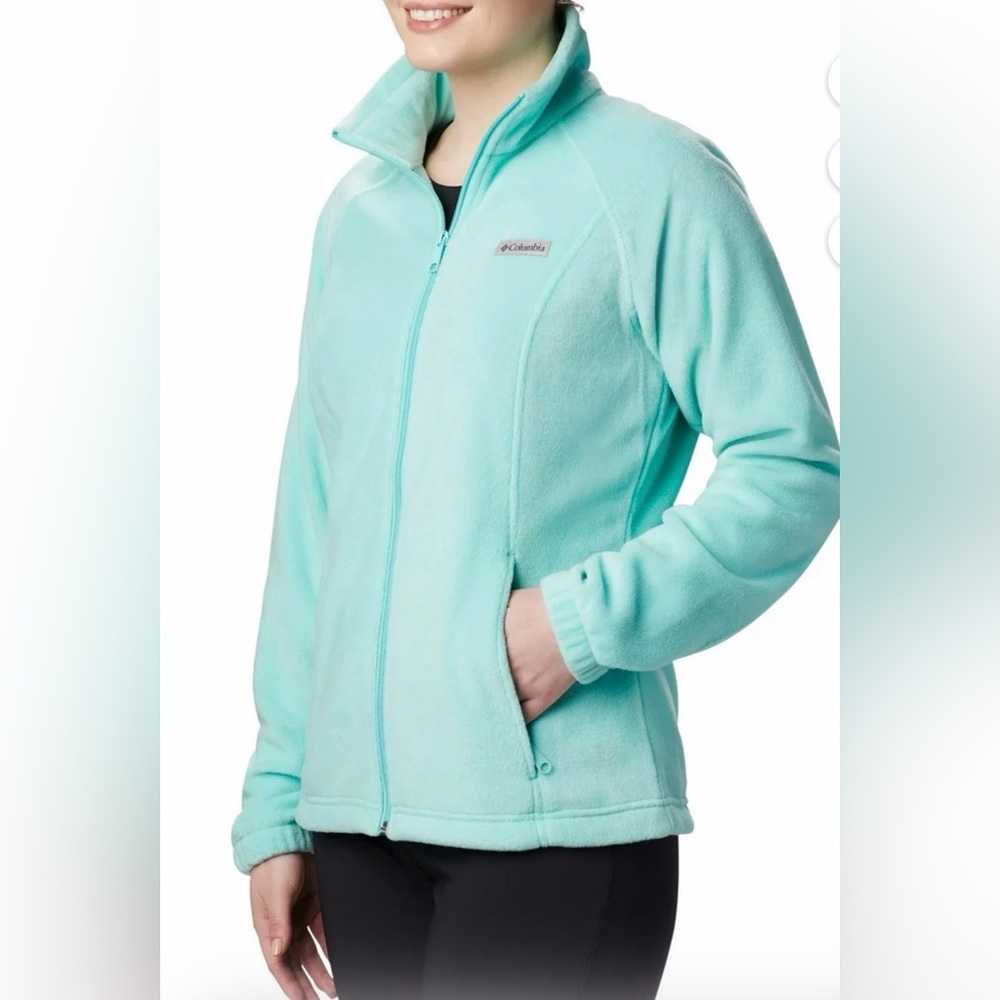 Columbia Benton Springs Full Zip Fleece Jacket Tiffany Blue Size L